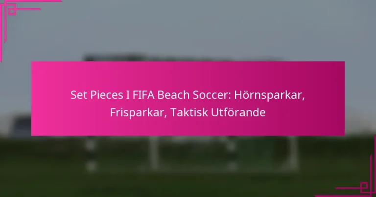 Set Pieces I FIFA Beach Soccer: Hörnsparkar, Frisparkar, Taktisk Utförande