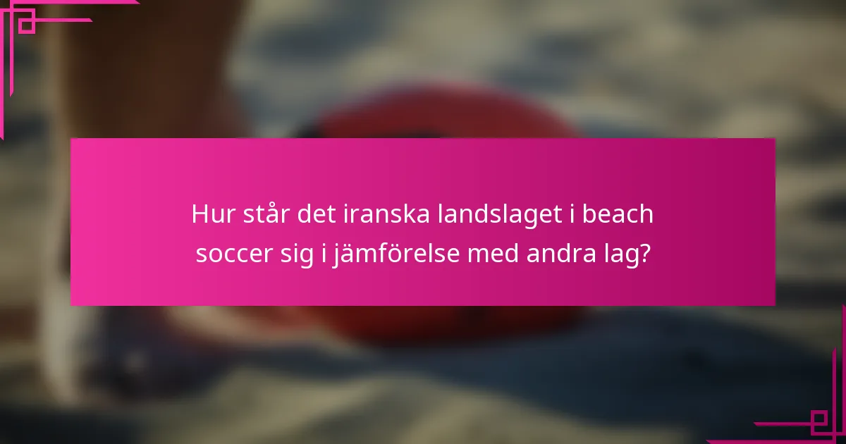 Hur står det iranska landslaget i beach soccer sig i jämförelse med andra lag?